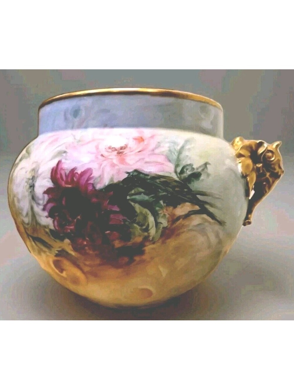 Fine Antique JPL French Artist Jean Pouyat Limoges France Vase Jardiniere Unique